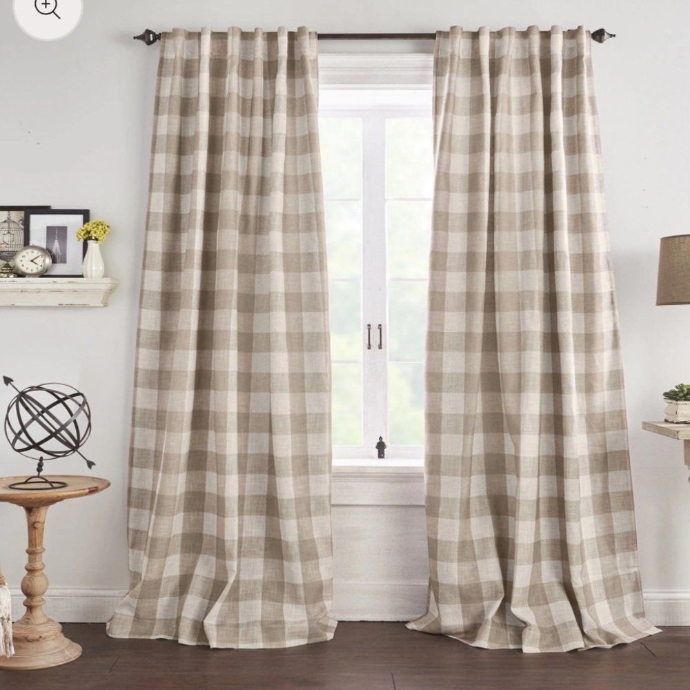 Elrene Home Fashions Grainger Rod Pocket Back Tab Panel 52”W x 95”L
